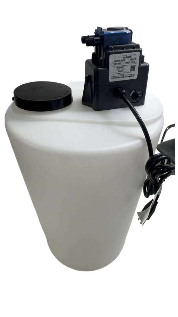 RM15P - E10VXHB1S6-230V -  Injection System for Rust Prevention or Chlorine injection 15 Gallon white Tank - Stenner Pump